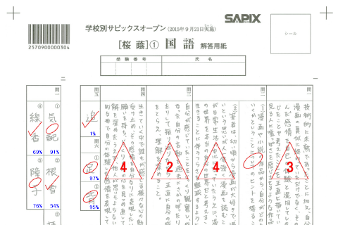 早稲田アカデミーNNサピックス SAPIX 6年生 学校別サピックスオープンSO テスト 女子学院①