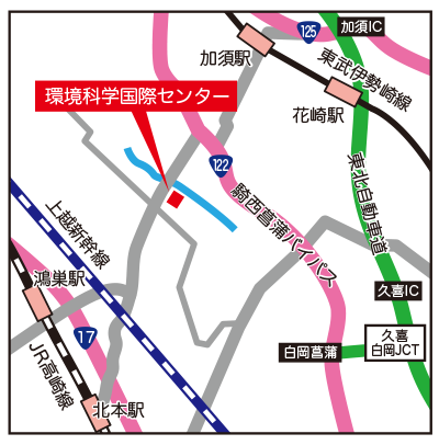 埼玉県環境科学国際センター生態園広域map