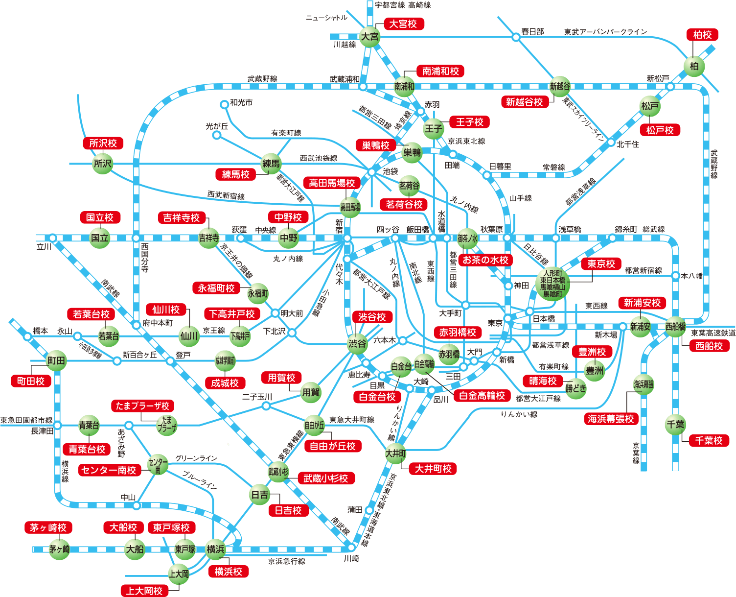 サピックス首都圏校舎地図